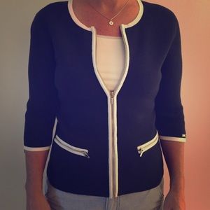Tommy Hilfiger Navy Sweater Jacket w/zippers